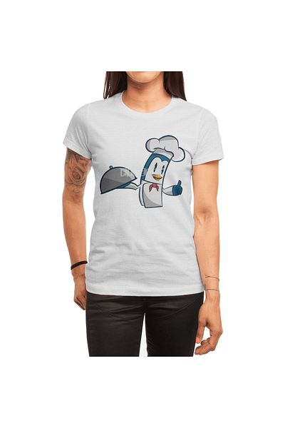 Fizello Κομψή εικονογράφηση χαρακτήρων Chef Pingüin - Unisex Λευκό T-Shirt