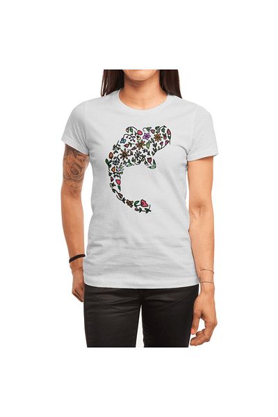 Fizello Floral Koi Fish Print Λευκό T-shirt για άνδρες και γυναίκες