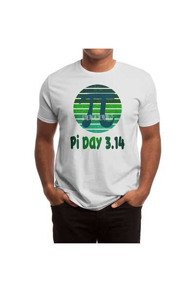 Fizello Λευκό μπλουζάκι Pi Day Vintage Design για άνδρες και γυναίκες - Μοντέλο Unisex 3.14