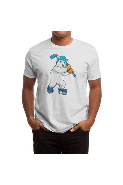 Fizello Polar Bear Ice Hockey - Tricou pentru bărbați și femei, tricou alb unisex