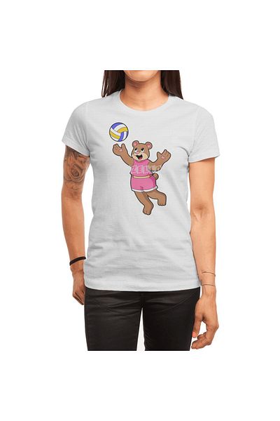 Fizello Ανδρικό και γυναικείο Unisex Λευκό T-Shirt - Bear Horse Volleyball Sports