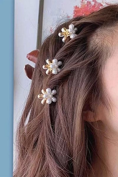 PRVT Cataramă laterală albă Daisy Figured - Culoare uni
