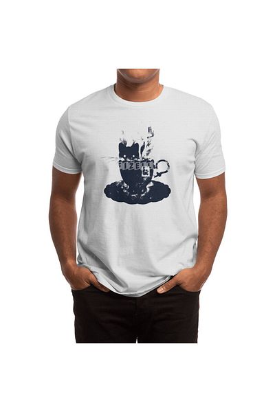 Fizello Λευκό μπλουζάκι για άνδρες και γυναίκες - Having Tea With My Lovely Cat Unisex Design