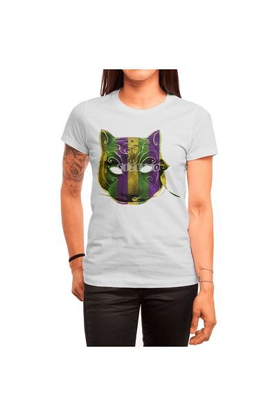 Fizello Catwoman Mardi Gras Mask - Tricou alb unisex