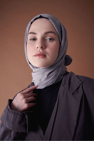 Modakaşmir Bamboo Shawl Series Gray Ice