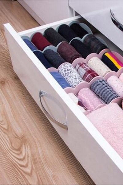 Decobella Κάλτσα Πόρπη Organizer Συρτάρι Organizer Ντουλάπα Organizer 2 Τεμάχια