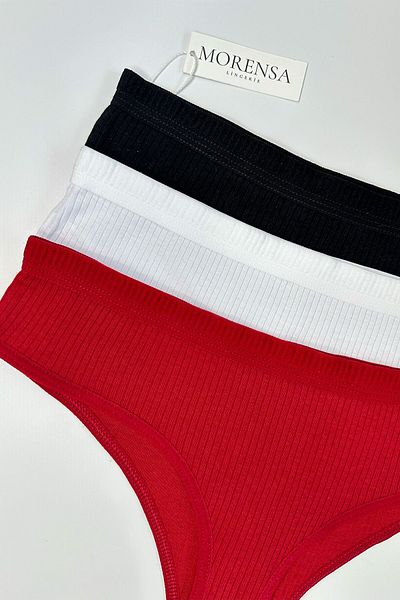 Morensa 3-Piece Corded Cotton Thong String Basic Pack