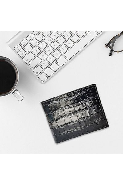 Naturel Tılsım Timsaht Patterned Real Leather Men's Classic Wallet