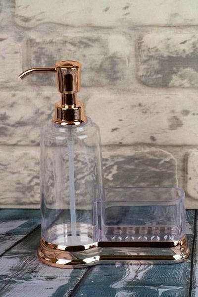 Arow - Dubai Arow Mica Liquid Soap Dispenser with Sponge Holder Gold Color
