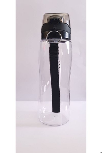 Hane216 BPA Free Meticulous Button Automatic Straw Drinker with Lid - Transparent Flask