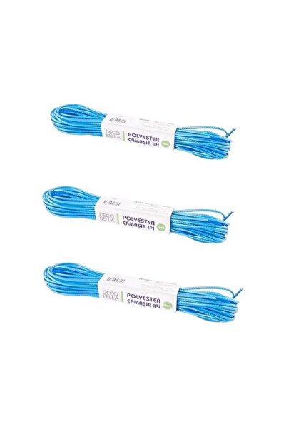 Hane216 3 قطع حبل غسيل بوليستر بطول 10 متر