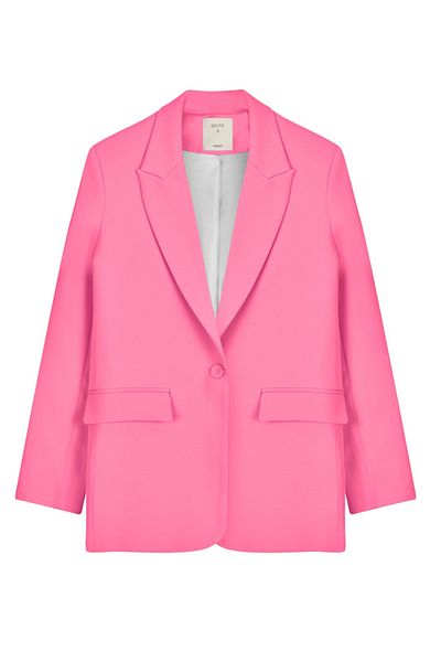 Quzu Women's Candy Pink Blazer Jacket
