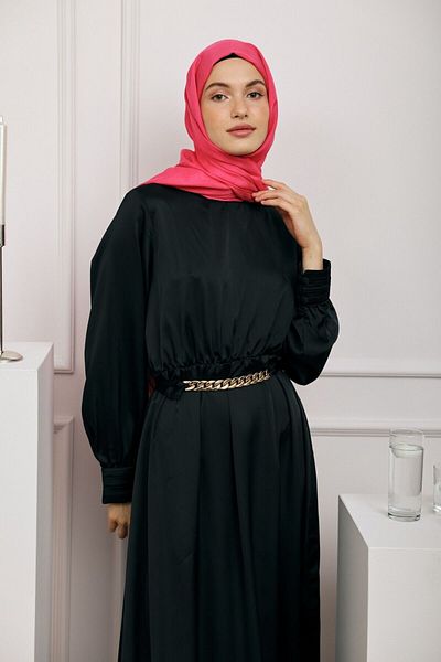 Modakaşmir Plain Monogram Series Shawl Fuchsia