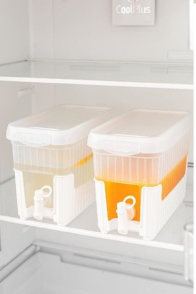 Hane216 4 Lt White Dispenser Refrigerator - Pedestal Water Lemonade Picnic Can with Tap