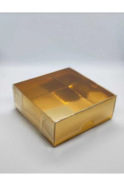 BOXSTATION 8x8x3 Asetat Kapaklı Gold Kutu 25 Adet