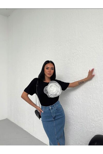 Butik Serdivan Tricou de damă cu model trandafir mobil - Trend