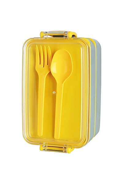 Hane216 طقم حاوية تغذية فيلي وحاوية تخزين وصندوق غداء - طبقتين (مع شوكة ملعقة)