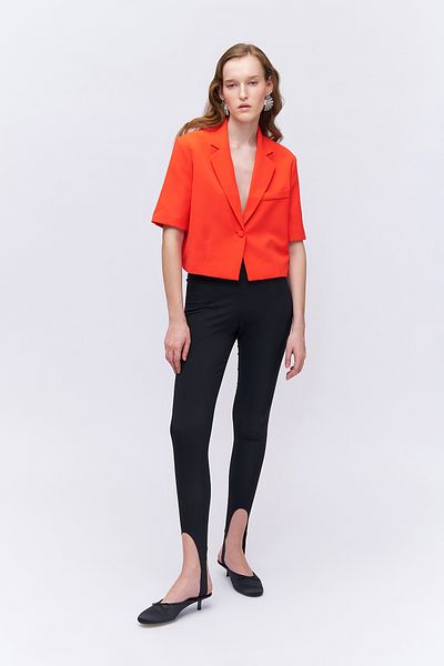 Quzu Blazer Crop Orange - Jachetă cu mânecă scurtă