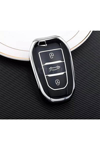 AYZ GARAGE Peugeot - Citroen - Ds Tpu Material Husa Neagra pentru Chei