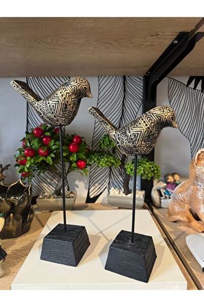 Atak Hediyelik Dekoratif 2’li kaideli kuş biblo polyester