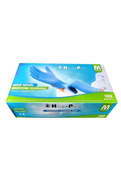 Nitril Haspet Eldiven Mavi Medium M