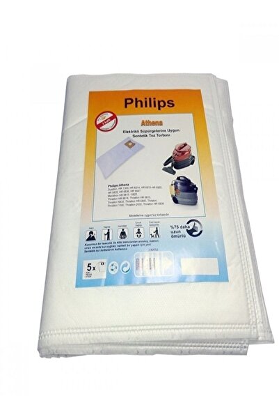 SüpürgeMarket فيليبس ترياتلون 2000 - 5 قطع مكنسة كهربائية كيس غبار قماش