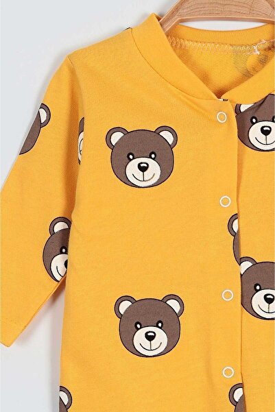 VOY KİDS 0-6 Months UNISEX Jumpsuit - Ayik Printed, Cuffed and Seasonal