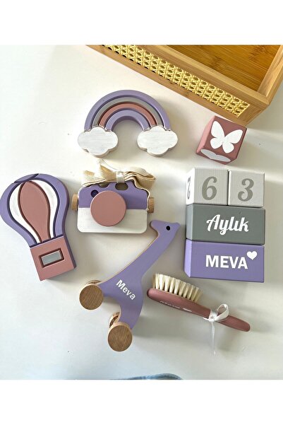 mogokids Objeli bebek anı küpü seti tam set bebek dekor