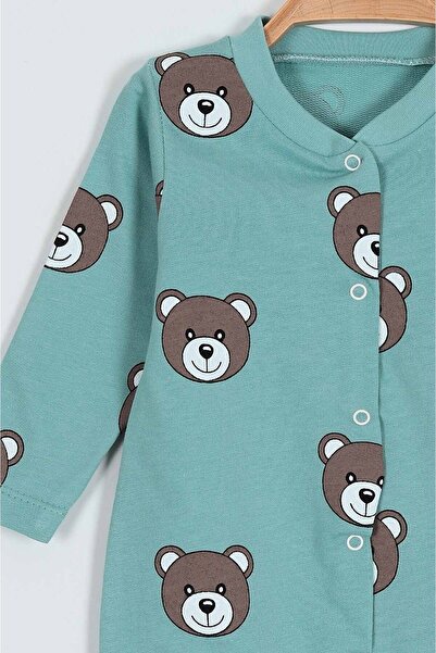 VOY KİDS 0-6 Months UNISEX Jumpsuit - Ayik Printed, Cuffed and Seasonal