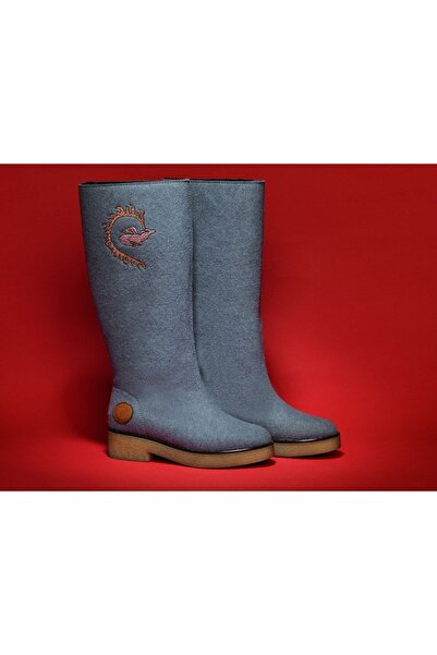 SOUL MADE -kam-gri Tasarım Uzun Çizme