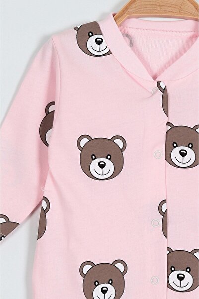 VOY KİDS 0-6 Months UNISEX Jumpsuit - Ayik Printed, Cuffed and Seasonal