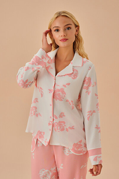 SUWEN Σετ πιτζάμες με γιακά πουκάμισο Amanda