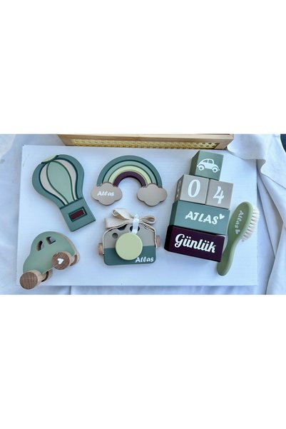mogokids Objeli bebek anı küpü seti tam set bebek dekor
