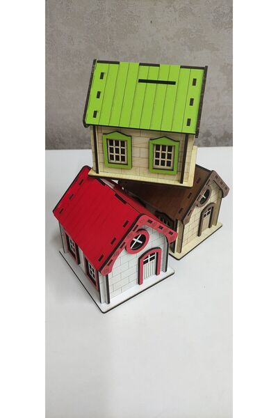 hayalimhediyelik Buy 3 Pay 2 Wooden House Piggy Bank