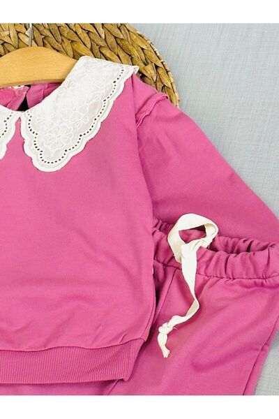 VEGAMOD Дівчачий комір мереживо деталізовані рукава повітряні кулі дуже обтягуючий старовинний верх і низ костюм 2345 YAS