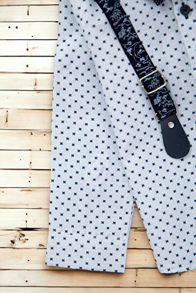 voyyo kids baby Boy's Bow Tie Shirt Linen Trousers Hanging Holiday Bottom Top Children's Set