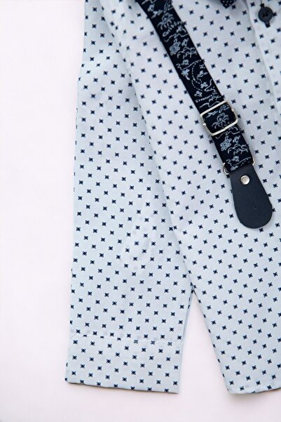 Egelite Boy's Bow Tie Shirt Linen Trousers Hanging Holiday Bottom Top Children's Set