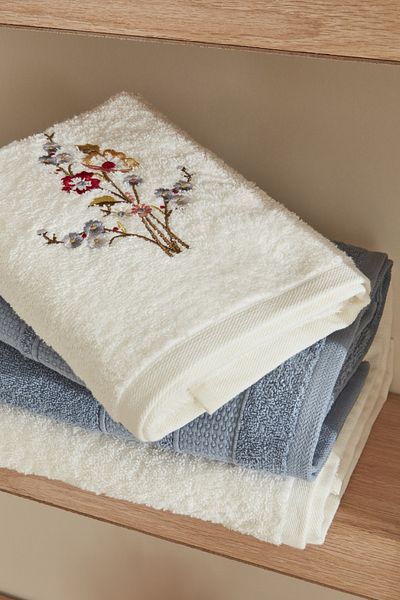 Karaca Home Set de baie Nita Family - 100% bumbac, albastru-crem