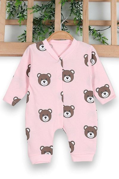 VOY KİDS 0-6 Months UNISEX Jumpsuit - Ayik Printed, Cuffed and Seasonal