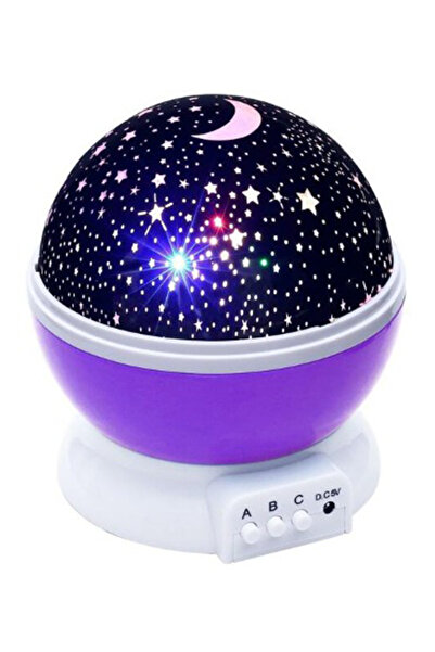 Efege Mor Projeksiyonlu Masa Lambası Duvara Yansıtma Çocuk Odası Oyuncak Küre...