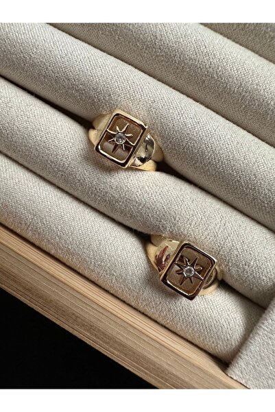 ringbox Gold Taşlı Kuzey Yıldızı Serçe Parmak Yüzüğü