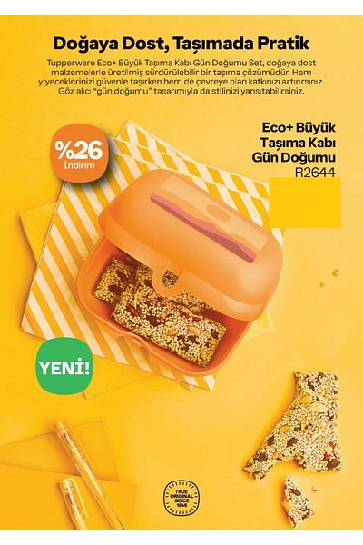 Tupperware Eco Large Carrying Container - Nutrition and Sunrise Container