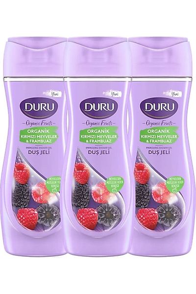 Duru Set of 3 Red Fruits Shower Gel - 450 ml Organic Skirted Fruits