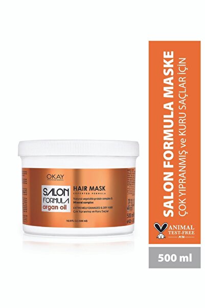OKAYPROFESSIONNEL SALON FORMULA Argan Saç Maskesi 500ml (Çok Yıpranmış ve Kur...