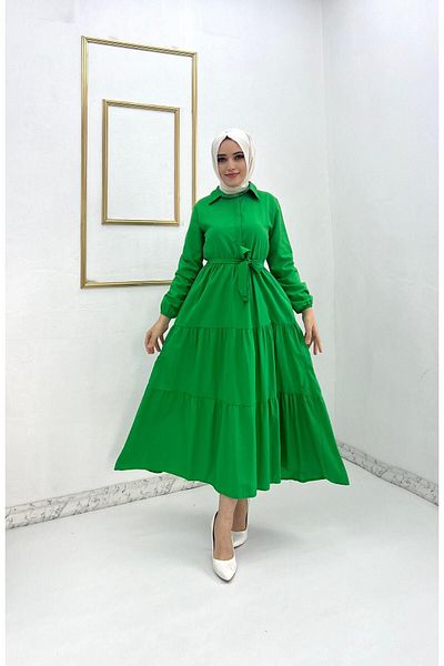 Moda Krash SHIRT COLLAR TERICATON SUMMER DRESS
