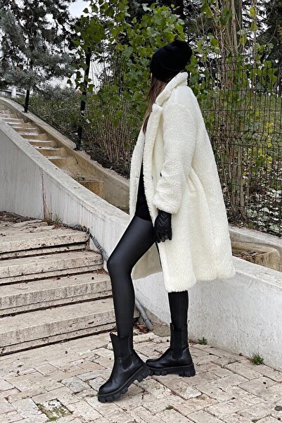 GAMZE MAĞAZASI Černé matné kožené punčochové kalhoty s vysokým pasem