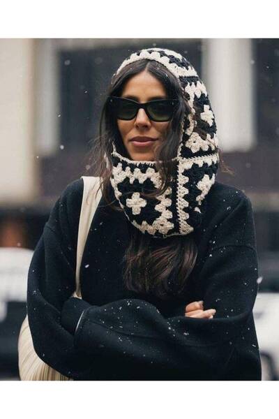 El örgüsü Crochet Balaclava El Örgüsü Boyunluklu Bere,Örgü Şapka