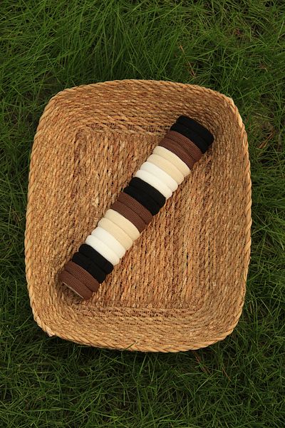 VEGA MODA Set de 20 de agrafe din cauciuc pentru prosop pentru femei - negru, maro, bej, alb, agrafe colorate