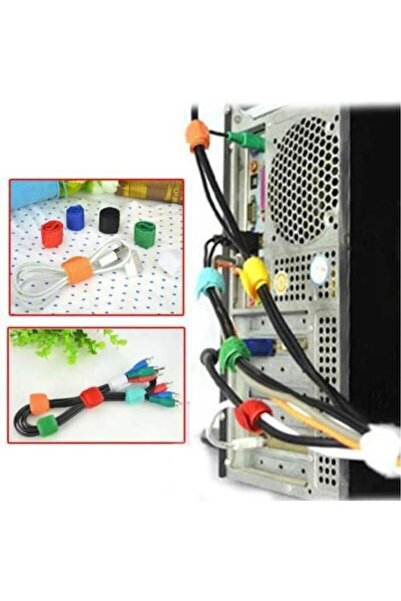 CMT Kablo Düzenleyici Toparlayıcı Cırtlı Bant Kablo Bağı (6 ADET)