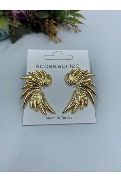 Alitaha Bijuteri Kadın kanat model gold küpe